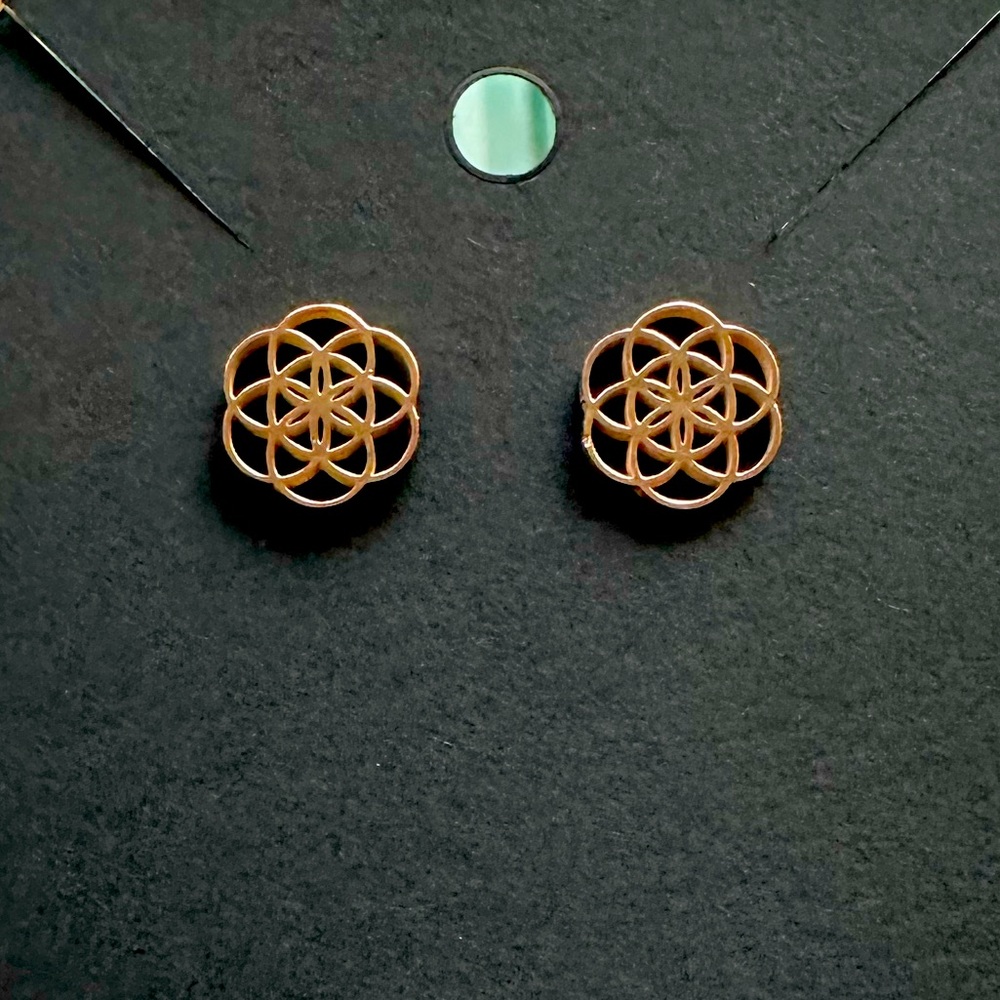 2/$15 rose gold coloured stylish circular stud earrings